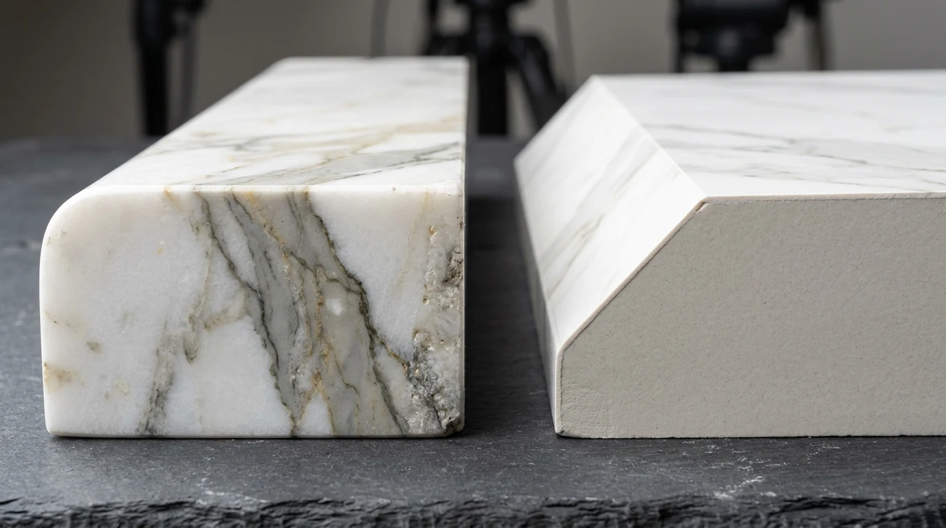 Through-Body Authentic Mineral Veining vs Surface Inkjet Glaze on Ceramic Biscuit