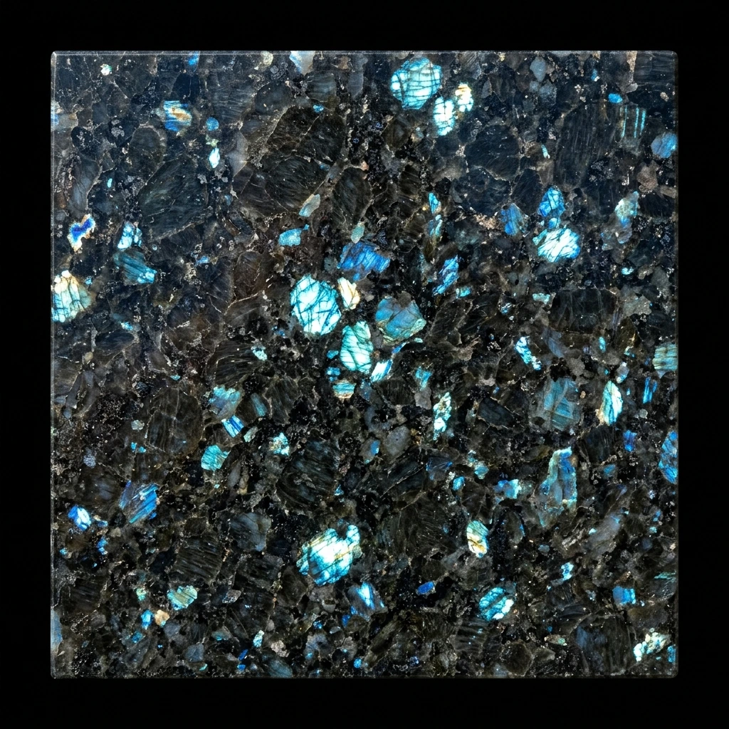 Premium Volga Blue Granite Slabs & Blocks | Labradorite Grade | SherkatStone 2
